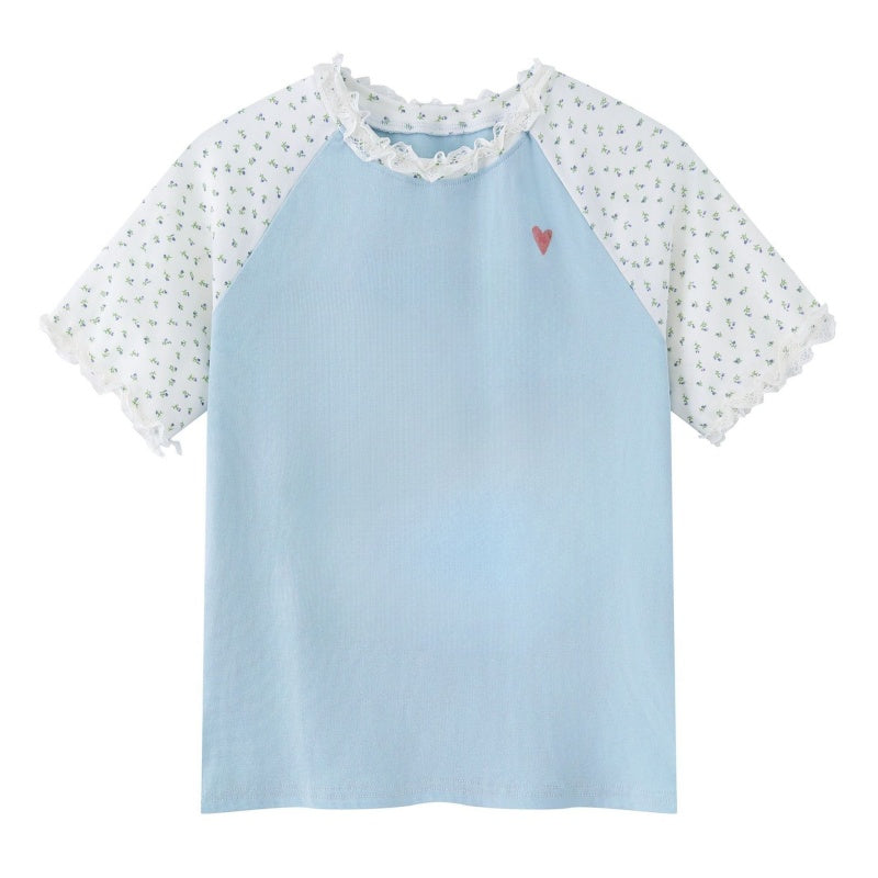 Polka Dot Lace Patch T-Shirt