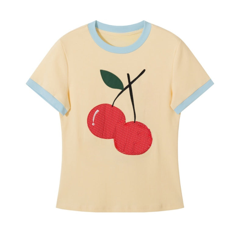 Trendy Cherry Graphic T-Shirt