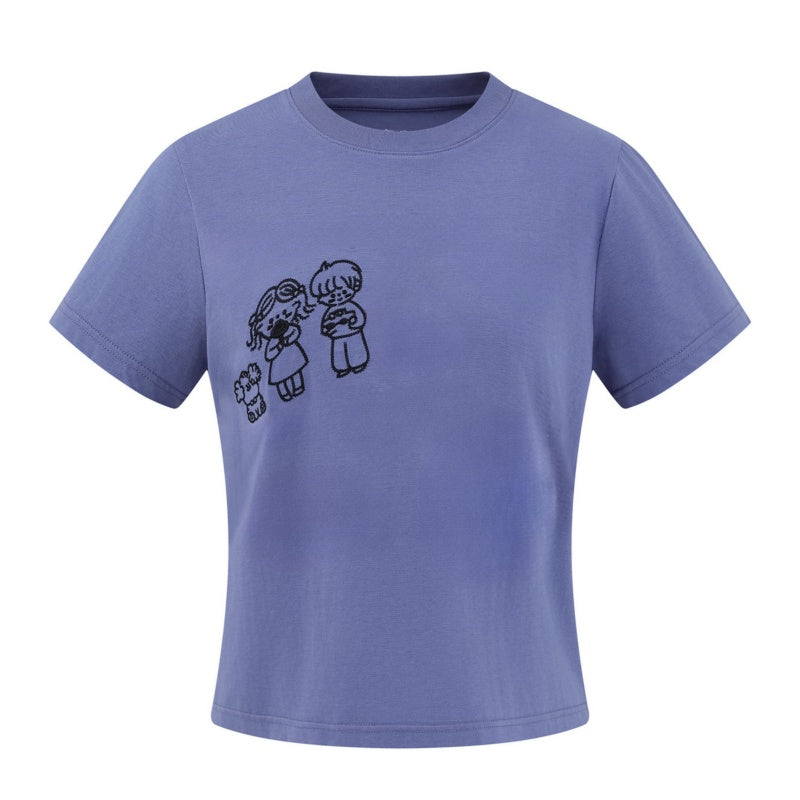 Purple Cartoon Character T-Shirt